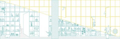 Функциональный интерьер квартиры с ярким акцентом в мебели. 08