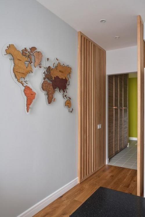 Современный сканди в интерьере небольшой кухни - гостиной. 08