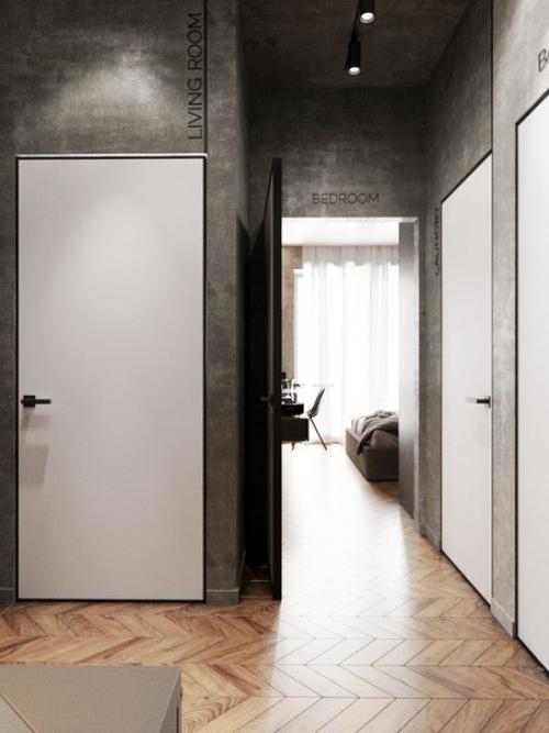 Как же круто выглядит темный дизайн, а особенно серое постельное белье. 04