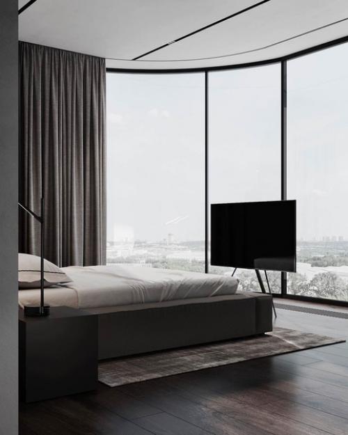 Делимся дизайн проектом интерьера с огромными панорамными окнами и с видом на моску - сити и Москву-реку. 04