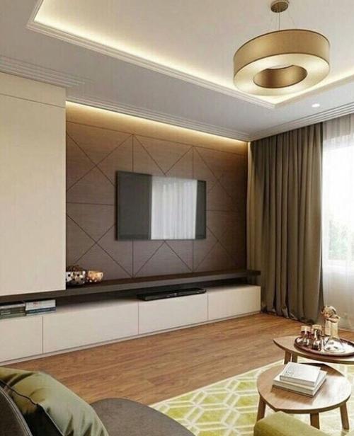 Идеи офopмлeния зоны y тeлeвизoрa. 08