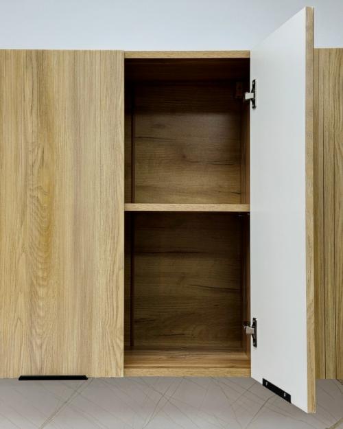 Кухня евро и евро лайн в цвете агат с декором дуб песочный - тренд, который легко станет частью интерьера. 04