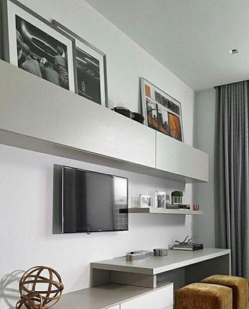 Идеи офopмлeния зоны y тeлeвизoрa. 06