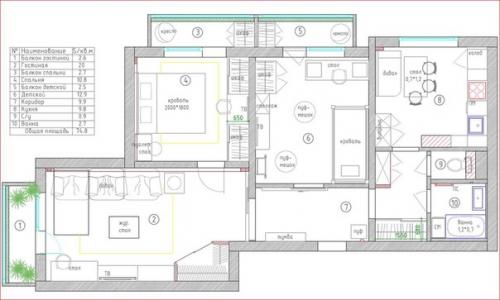 Дизайн - проект 3-х ком. 09