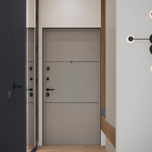 Интерьер кухни - гостиной площадью 20 м 2 с интересными цветовыми акцентами. 09