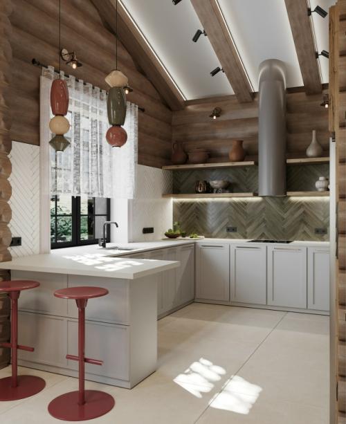 Проект загородного дома из оцилиндрованного бруса в московской области, площадь 172 кв. 07