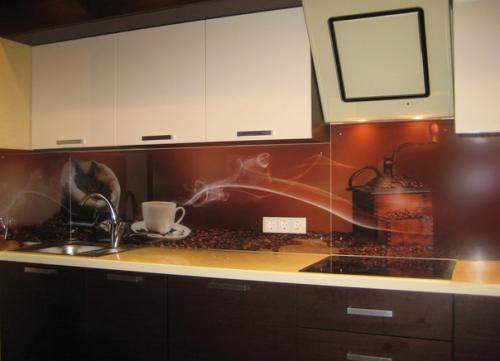 Фартук для кухни из стекла. 02