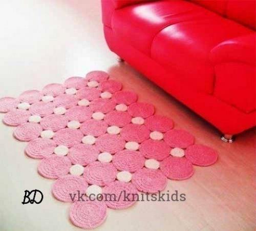Коврики из круглых мотивов - идеи и схемы. 03