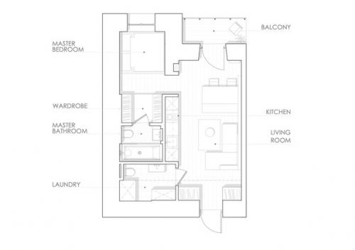 Интерьер 1-комнатной квартиры 38 кв. 09