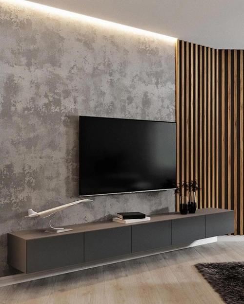 Стены для установки развлекательной техники давно неотъемлемой частью гостиной стали. 03