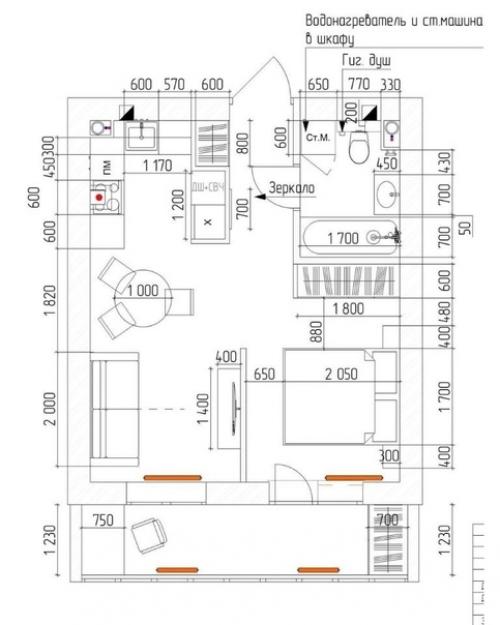 Квартира, площадью - 42 кв. 08