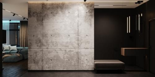 ЖК Ривер Парк, дизайн кухни - гостиной и коридора. 08