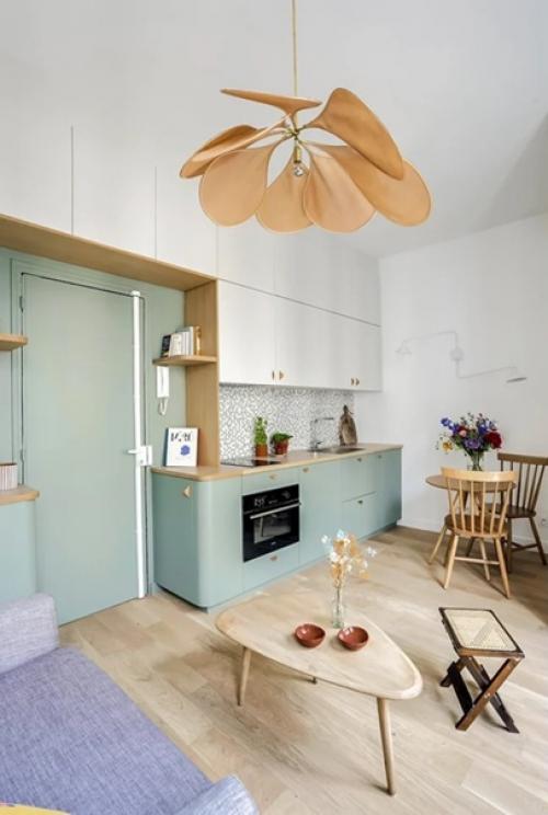 Легкий и ненавязчивый интерьер студии площадью 22 кв. 02