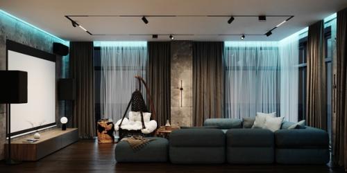 ЖК Ривер Парк, дизайн кухни - гостиной и коридора. 05