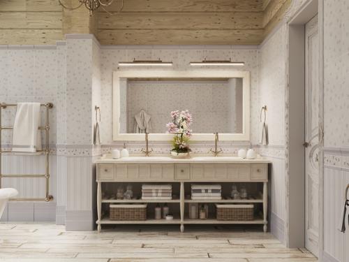 Роскошная ванная комната в загородном доме. 02