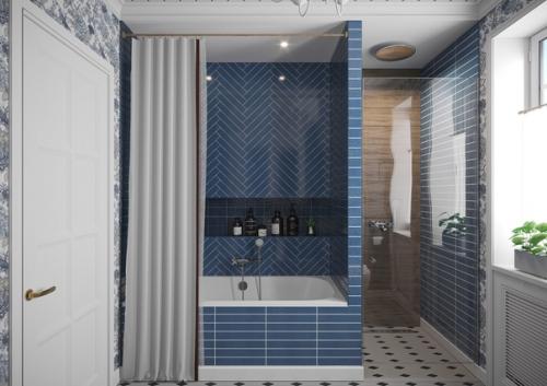 Уютная ванная комната в загородном доме замечательной семьи. 02