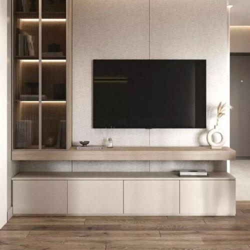 Стильный и современный интерьер кухни - гостиной 19 кв. 03