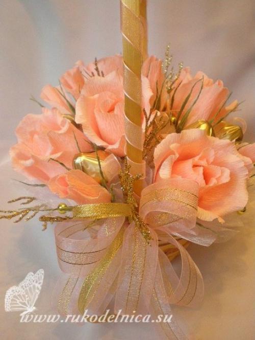 Новогодний букет из конфет. 07