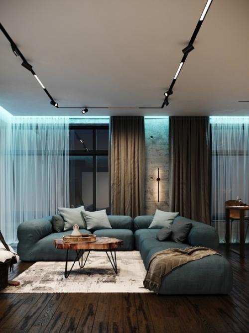 ЖК Ривер Парк, дизайн кухни - гостиной и коридора. 04