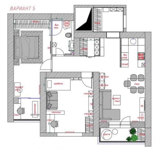 Проект двушки 70 кв. 09