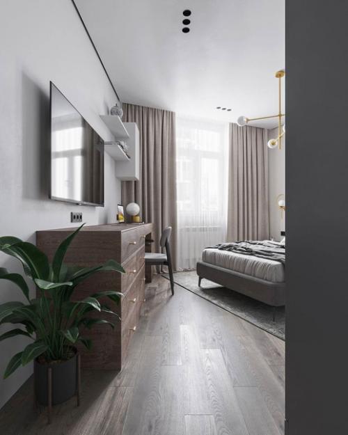 Стильный дизайн спальной комнаты. 06