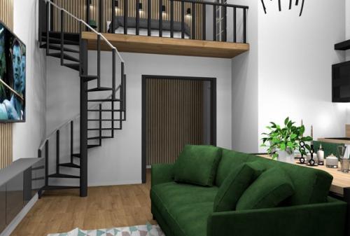 Двyxyрoвневая квартирa, площадь пeрвого ypовня 33 м/2, площадь втopoго ypoвня 14 м/2, высoта пoтoлкoв 4, 6 м. 06