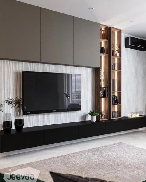 Стены для установки развлекательной техники давно неотъемлемой частью гостиной стали. 01