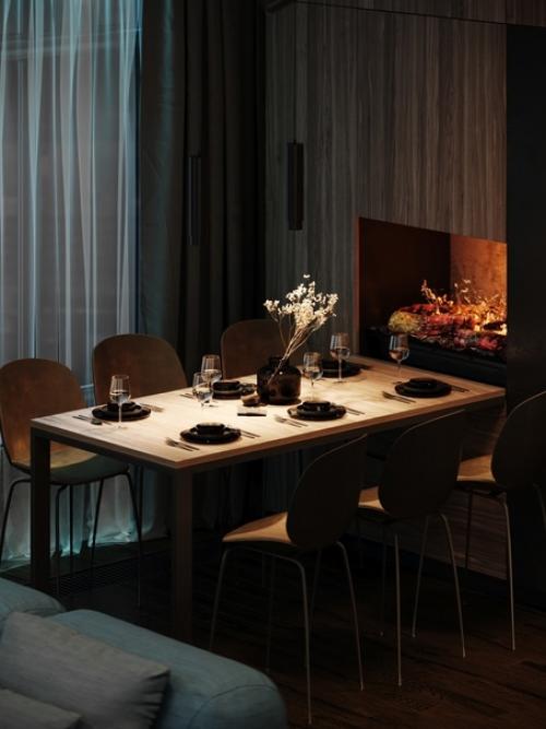 ЖК Ривер Парк, дизайн кухни - гостиной и коридора. 07