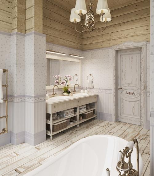 Роскошная ванная комната в загородном доме. 03