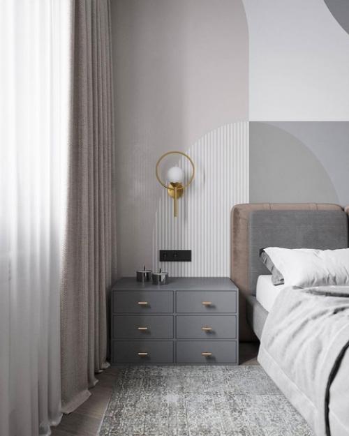 Стильный дизайн спальной комнаты. 03