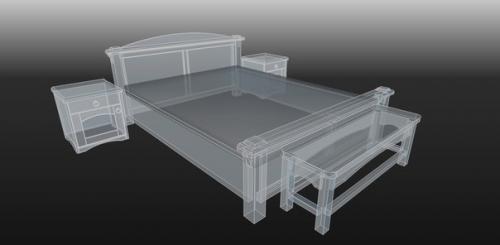 Кровать и тумбы под старину. 07 Кровать и тумбы под старину. 07