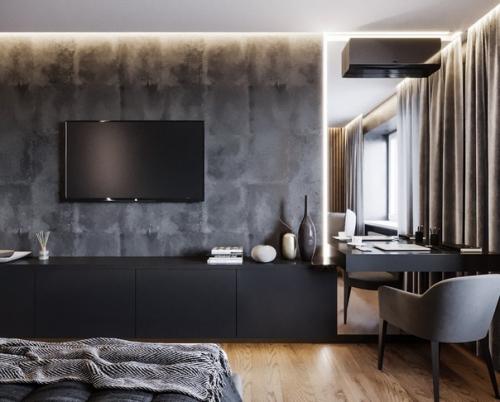 Спальня в темном цвете. 03