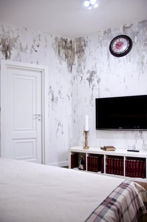 Интерьер спальни на мансарде в стиле лофт. 02