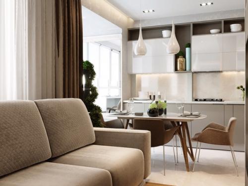 Проект квартиры 80 кв м с перепланировкой/кухня. 04