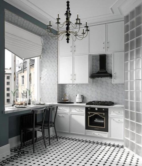 Дизайн кухни в старом фонде в Санкт-петербурге, площадью 13, 36 м 2. 02