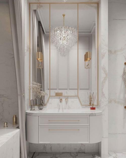 Изящная и утончённая ванная комната в проекте загородного дома. 05