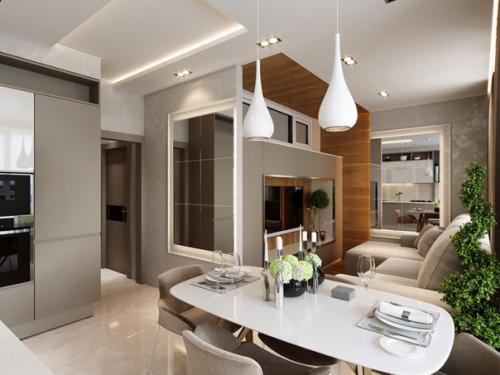 Проект квартиры 80 кв м с перепланировкой/кухня. 05