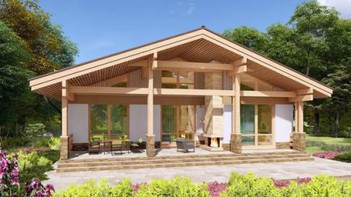 Эскизный проект одноэтажного дома с гаражом. 05