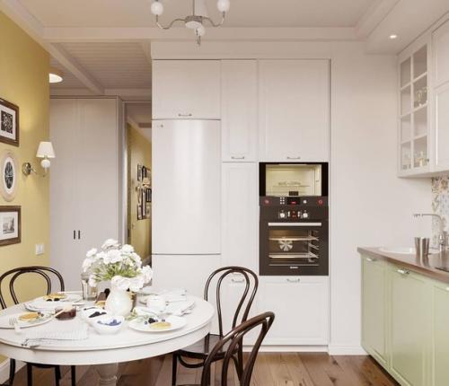 Нeбoльшaя кyxня 9, 5 m oт cтудии дизайнa Дeниса Cepова. 04