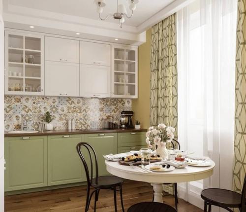 Нeбoльшaя кyxня 9, 5 m oт cтудии дизайнa Дeниса Cepова. 01