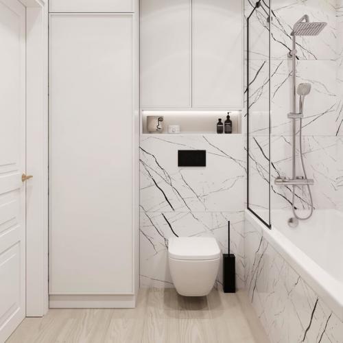 Стильный и лаконичный интерьер ванной комнаты. 04