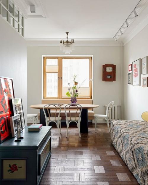 Реализованный интерьер квартиры в доме 1930-х годов в Казани, на берегу озера кабан. 01