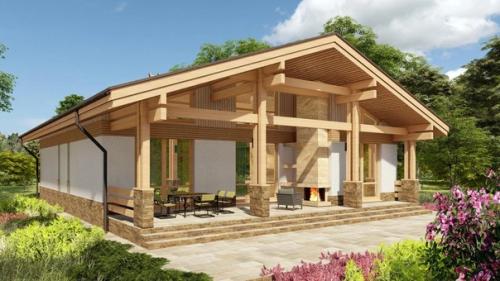 Эскизный проект одноэтажного дома с гаражом. 04