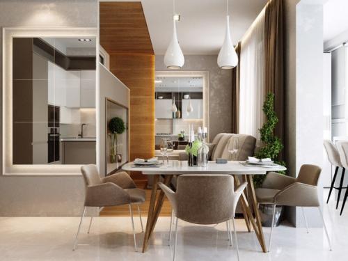 Проект квартиры 80 кв м с перепланировкой/кухня.