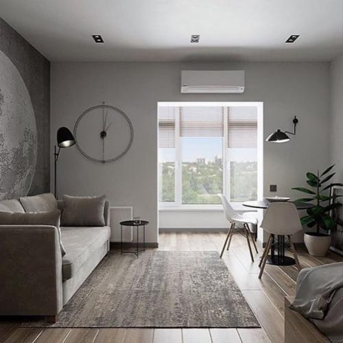 Проект дизайна квартиры - студии в спокойных, серых тонах. 04