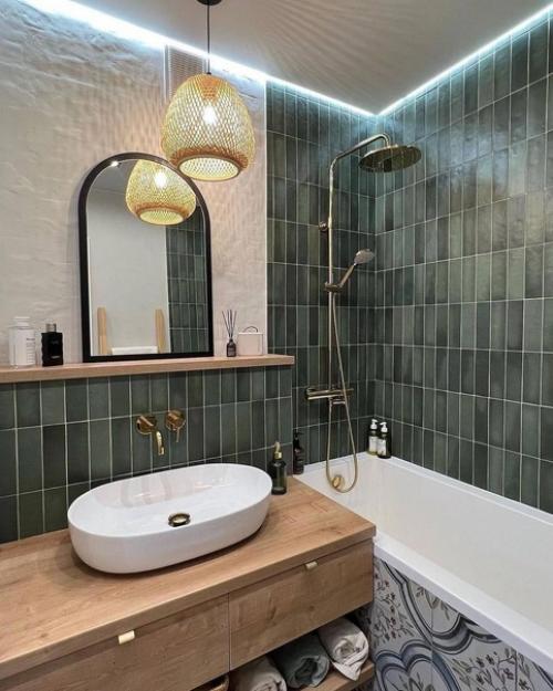 Красивая ванная комната и санузел из одного проекта. 01