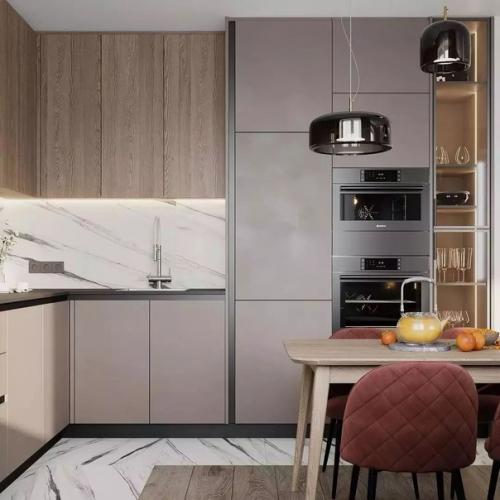 Создание интерьера в тёплых светлых оттенках - это то что нужно для современной кухни - гостиной в современном стиле. 01