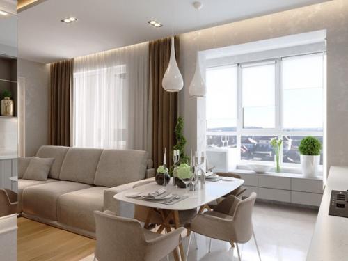 Проект квартиры 80 кв м с перепланировкой/кухня. 03