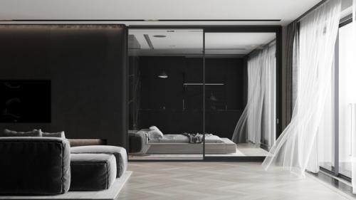 Оригинальный интерьер. В интересном сочетании цветов. 01