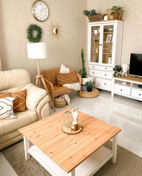 Уютный интерьер. В светлых и тёплых оттенках. 05